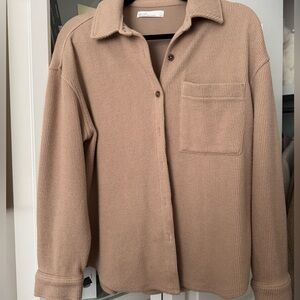 OAK + FORT Beige Button-Down Shirt